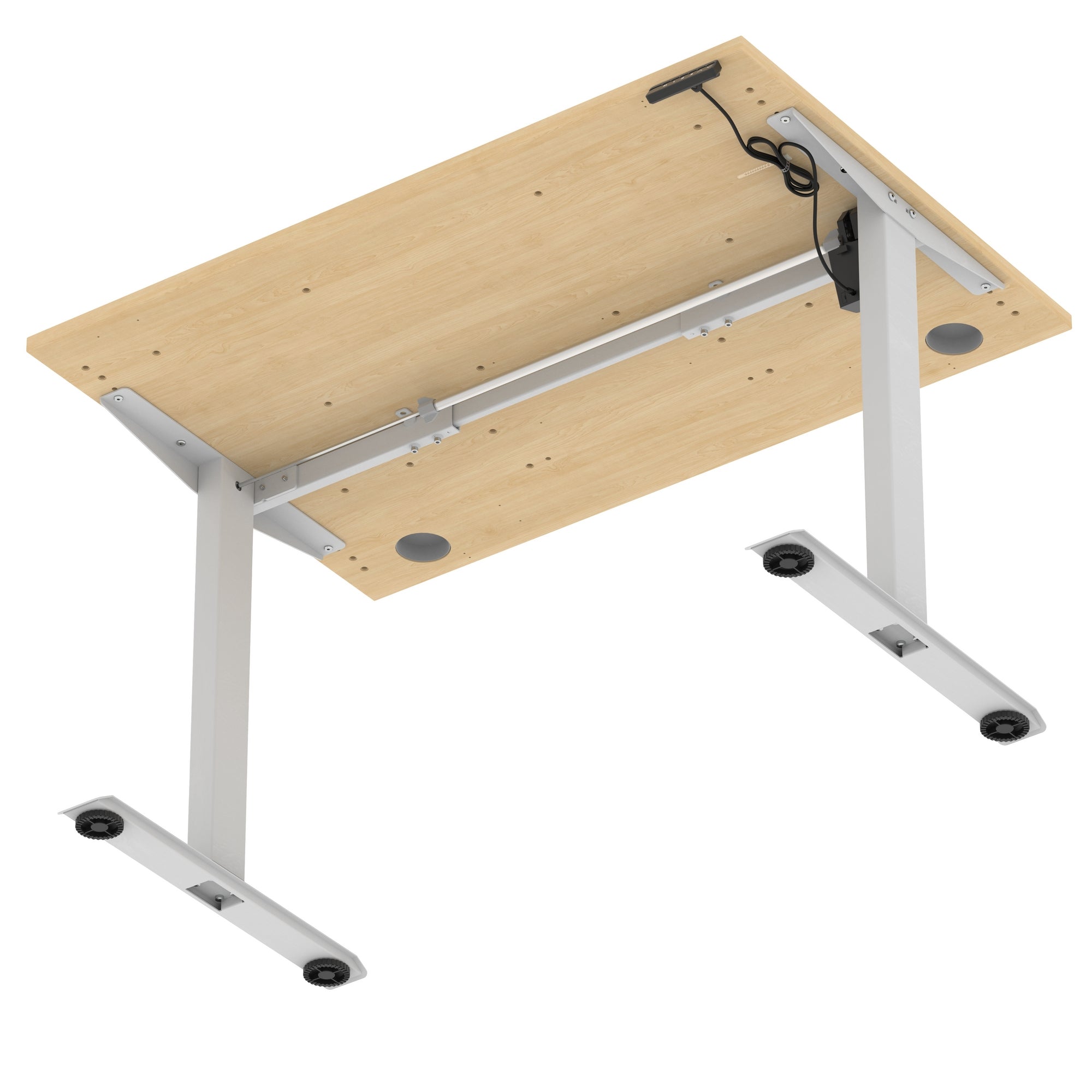 Air Lite Height Adjustable Desk with Cable Ports, 1000–1600mm Widths, Multiple Desktop & Frame Colours, MFC, 5 Year Warranty, Office Computer Workstation