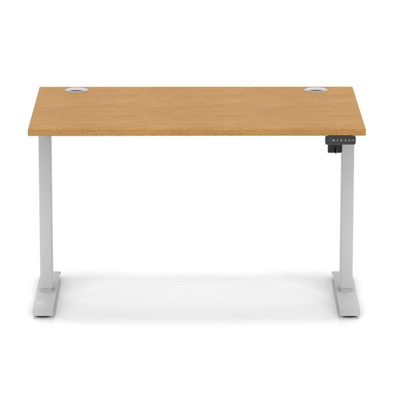 Air Lite Height Adjustable Desk with Cable Ports, 1000–1600mm Widths, Multiple Desktop & Frame Colours, MFC, 5 Year Warranty, Office Computer Workstation
