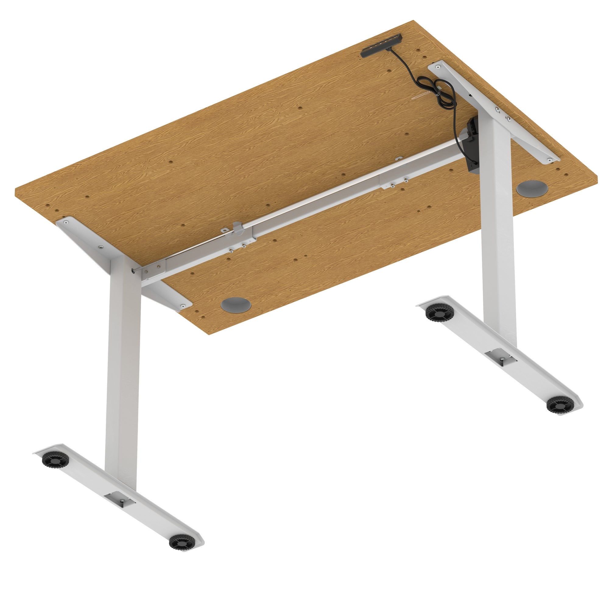 Air Lite Height Adjustable Desk with Cable Ports, 1000–1600mm Widths, Multiple Desktop & Frame Colours, MFC, 5 Year Warranty, Office Computer Workstation