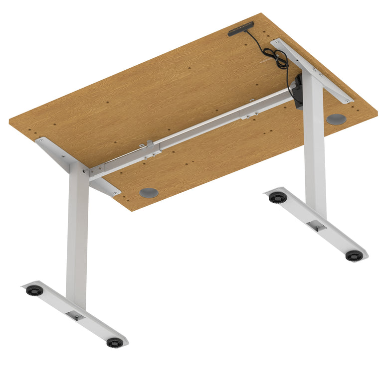 Air Lite Height Adjustable Desk with Cable Ports, 1000–1600mm Widths, Multiple Desktop & Frame Colours, MFC, 5 Year Warranty, Office Computer Workstation
