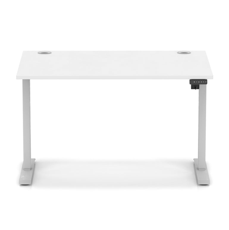 Air Lite Height Adjustable Desk with Cable Ports, 1000–1600mm Widths, Multiple Desktop & Frame Colours, MFC, 5 Year Warranty, Office Computer Workstation