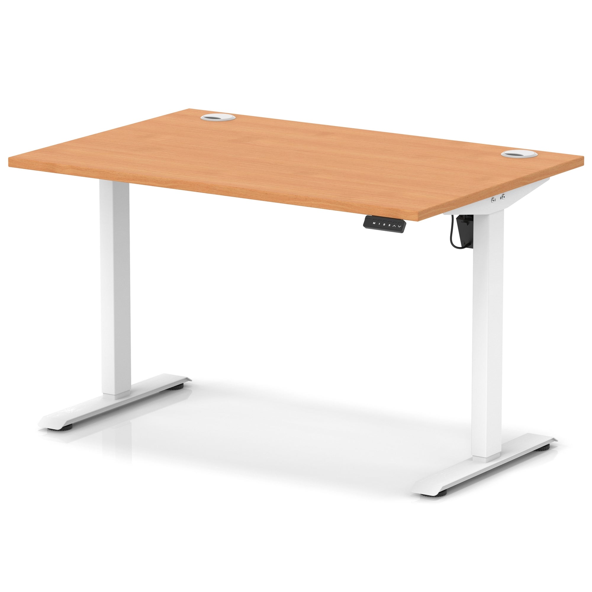 Air Lite Height Adjustable Desk with Cable Ports, 1000–1600mm Widths, Multiple Desktop & Frame Colours, MFC, 5 Year Warranty, Office Computer Workstation
