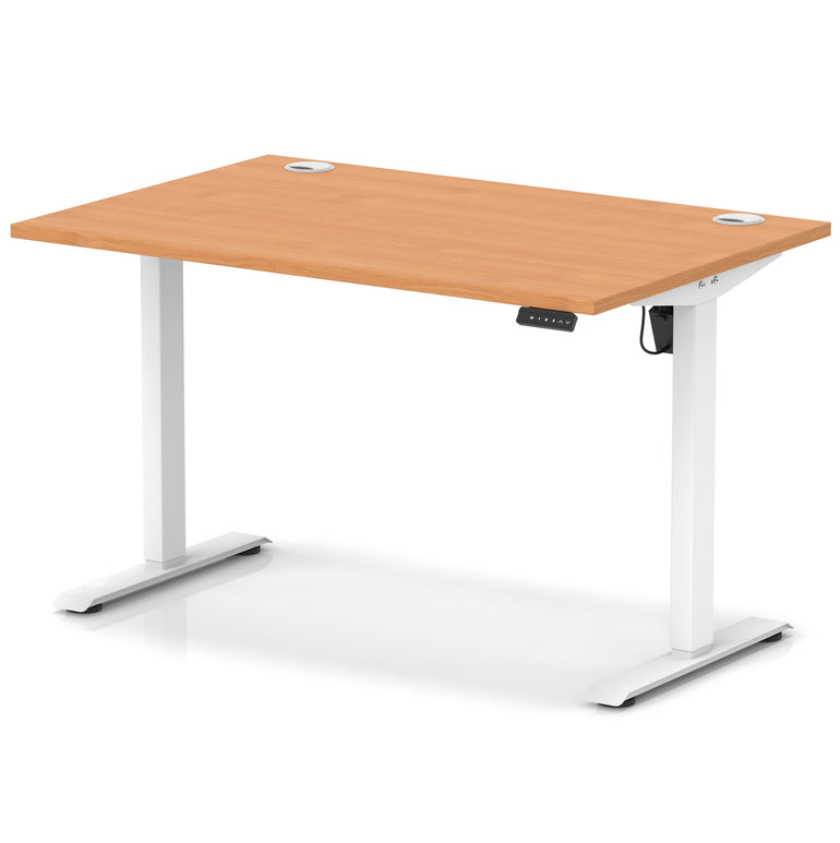 Air Lite Height Adjustable Desk with Cable Ports, 1000–1600mm Widths, Multiple Desktop & Frame Colours, MFC, 5 Year Warranty, Office Computer Workstation