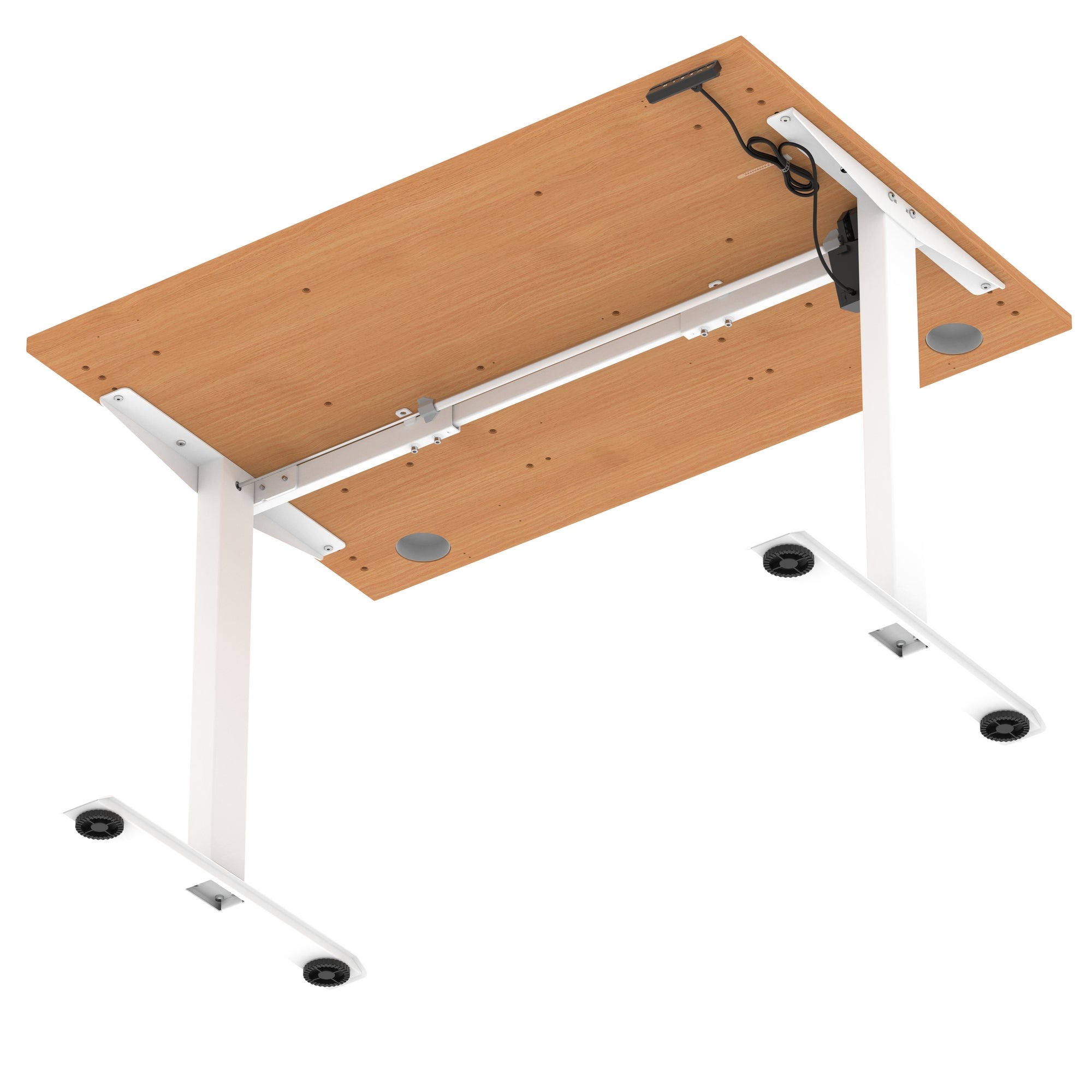 Air Lite Height Adjustable Desk with Cable Ports, 1000–1600mm Widths, Multiple Desktop & Frame Colours, MFC, 5 Year Warranty, Office Computer Workstation