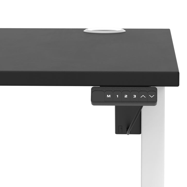 Air Lite Height Adjustable Desk with Cable Ports, 1000–1600mm Widths, Multiple Desktop & Frame Colours, MFC, 5 Year Warranty, Office Computer Workstation