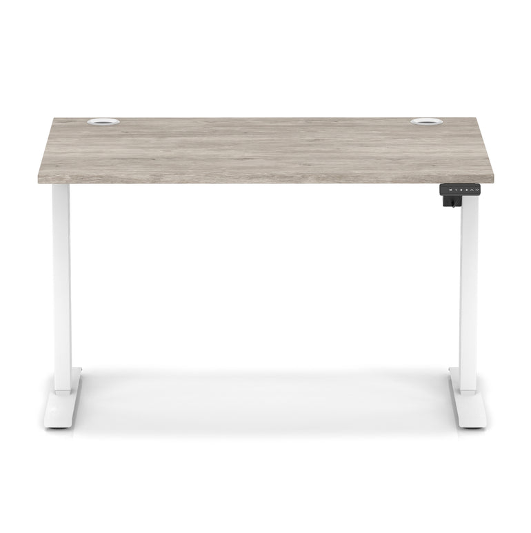 Air Lite Height Adjustable Desk with Cable Ports, 1000–1600mm Widths, Multiple Desktop & Frame Colours, MFC, 5 Year Warranty, Office Computer Workstation