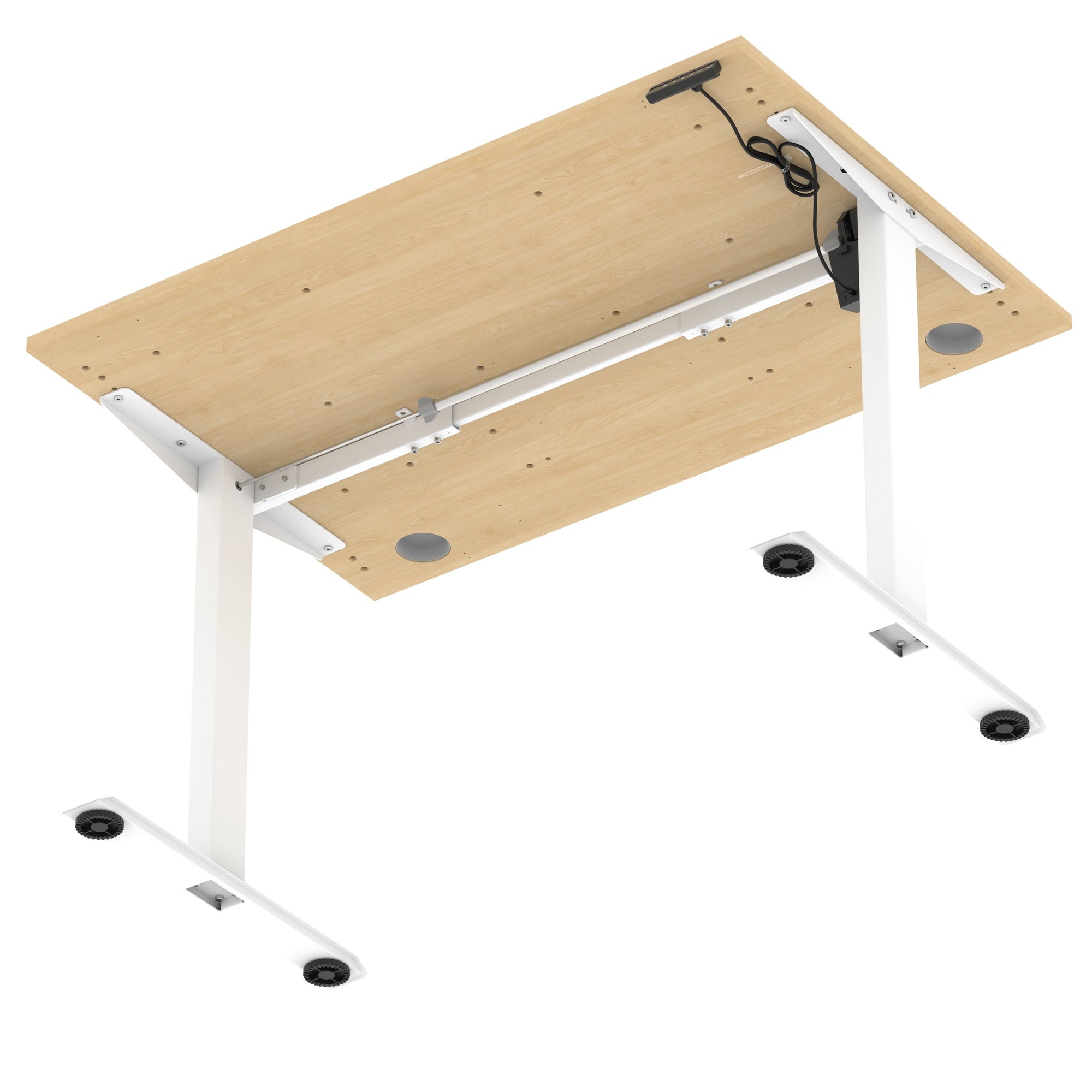 Air Lite Height Adjustable Desk with Cable Ports, 1000–1600mm Widths, Multiple Desktop & Frame Colours, MFC, 5 Year Warranty, Office Computer Workstation