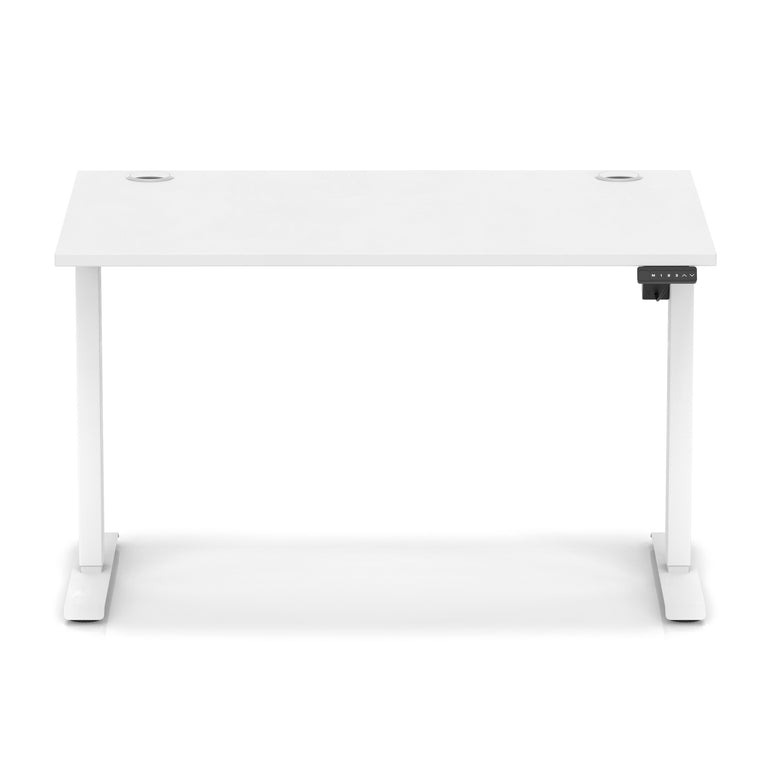 Air Lite Height Adjustable Desk with Cable Ports, 1000–1600mm Widths, Multiple Desktop & Frame Colours, MFC, 5 Year Warranty, Office Computer Workstation