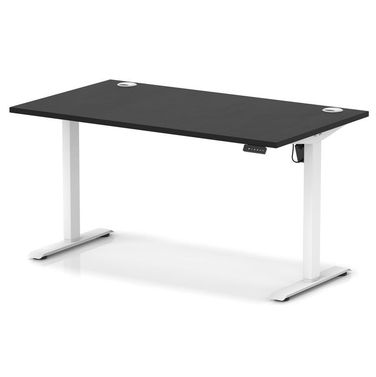 Air Lite Height Adjustable Desk with Cable Ports, 1000–1600mm Widths, Multiple Desktop & Frame Colours, MFC, 5 Year Warranty, Office Computer Workstation