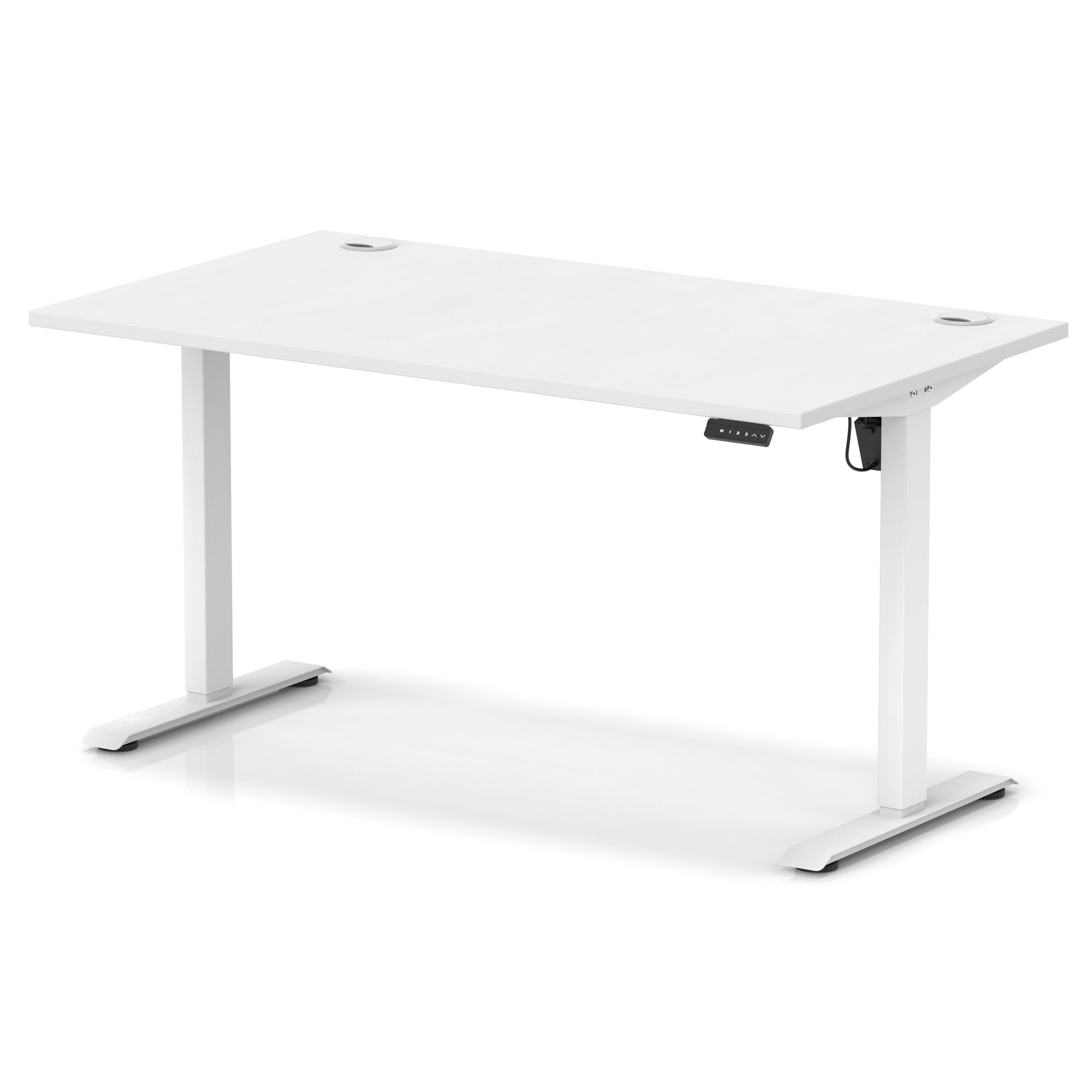 Air Lite Height Adjustable Desk with Cable Ports, 1000–1600mm Widths, Multiple Desktop & Frame Colours, MFC, 5 Year Warranty, Office Computer Workstation