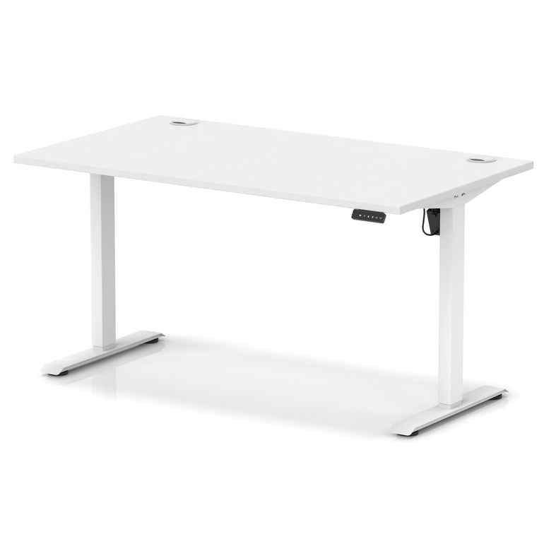 Air Lite Height Adjustable Desk with Cable Ports, 1000–1600mm Widths, Multiple Desktop & Frame Colours, MFC, 5 Year Warranty, Office Computer Workstation