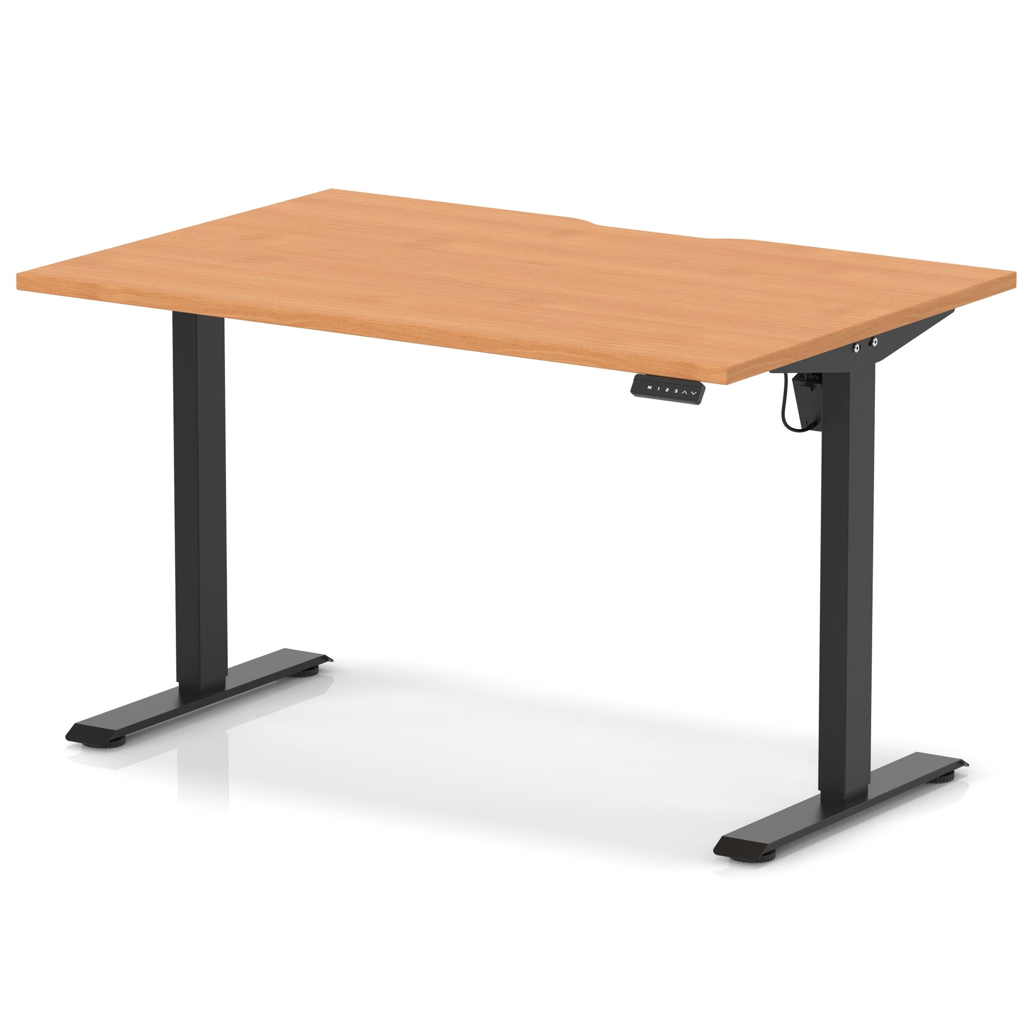 Air Lite Height Adjustable Desk with Scalloped Edge, 1200–1600mm, Multiple Finishes & Frame Colours, MFC, Self Assembly, 5 Year Structural & 2 Year Electrical Warranty