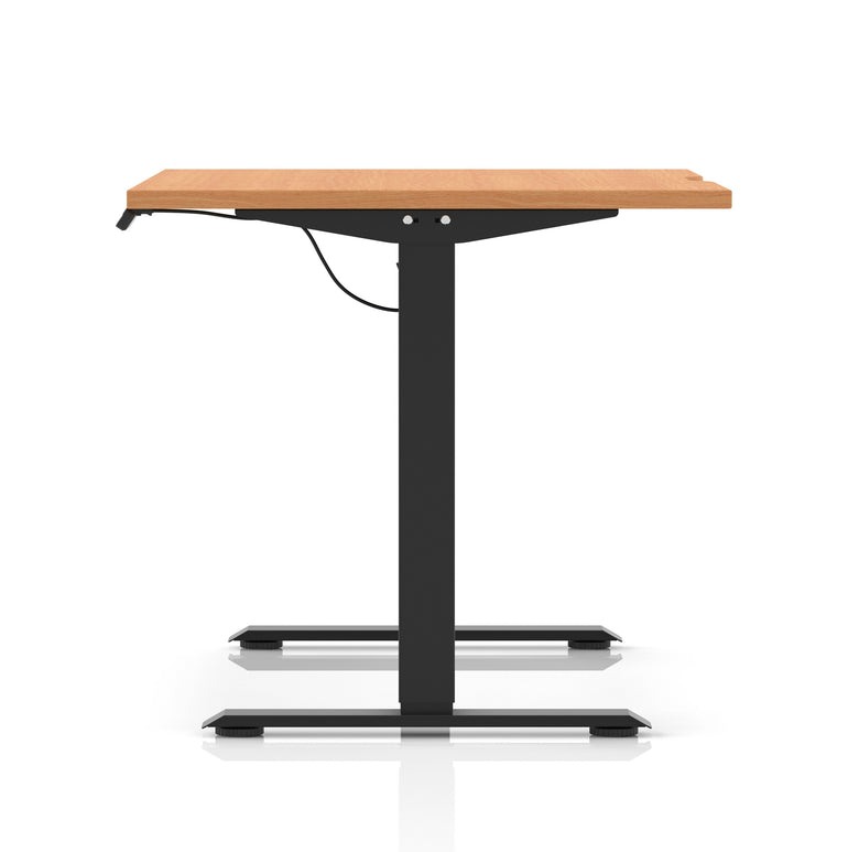 Air Lite Height Adjustable Desk with Scalloped Edge, 1200–1600mm, Multiple Finishes & Frame Colours, MFC, Self Assembly, 5 Year Structural & 2 Year Electrical Warranty