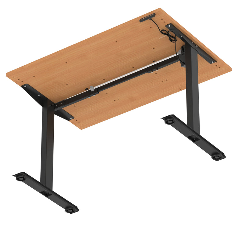 Air Lite Height Adjustable Desk with Scalloped Edge, 1200–1600mm, Multiple Finishes & Frame Colours, MFC, Self Assembly, 5 Year Structural & 2 Year Electrical Warranty