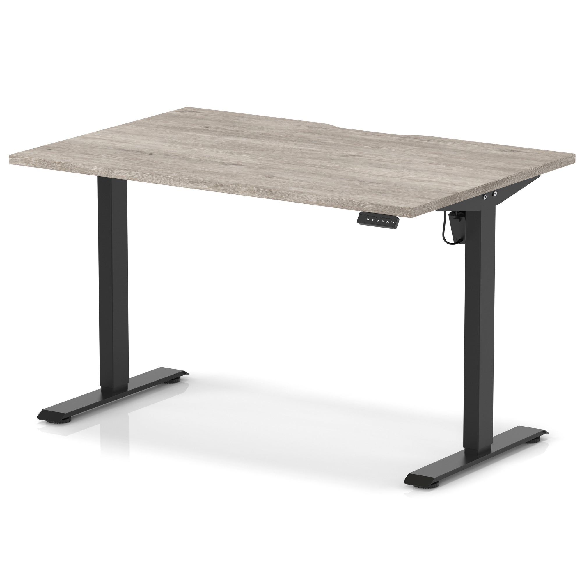 Air Lite Height Adjustable Desk with Scalloped Edge, 1200–1600mm, Multiple Finishes & Frame Colours, MFC, Self Assembly, 5 Year Structural & 2 Year Electrical Warranty