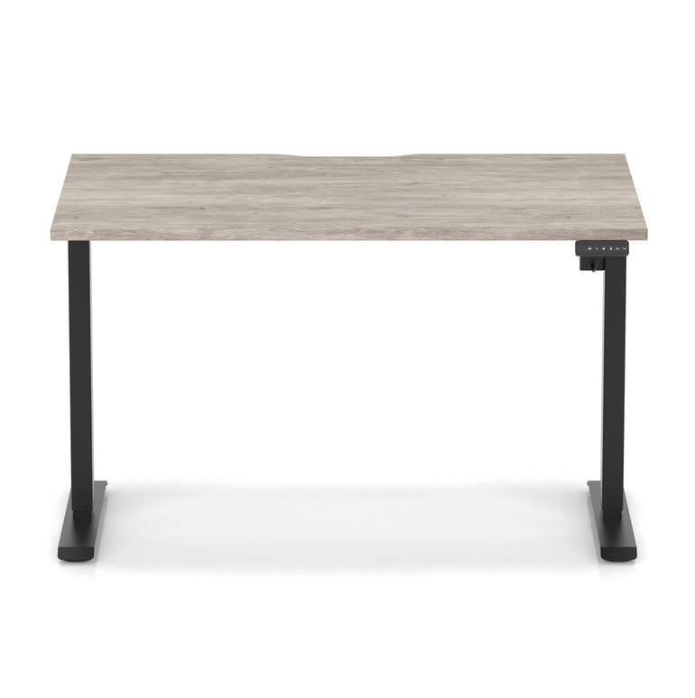 Air Lite Height Adjustable Desk with Scalloped Edge, 1200–1600mm, Multiple Finishes & Frame Colours, MFC, Self Assembly, 5 Year Structural & 2 Year Electrical Warranty