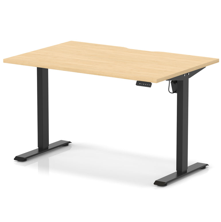 Air Lite Height Adjustable Desk with Scalloped Edge, 1200–1600mm, Multiple Finishes & Frame Colours, MFC, Self Assembly, 5 Year Structural & 2 Year Electrical Warranty