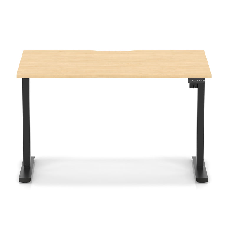 Air Lite Height Adjustable Desk with Scalloped Edge, 1200–1600mm, Multiple Finishes & Frame Colours, MFC, Self Assembly, 5 Year Structural & 2 Year Electrical Warranty