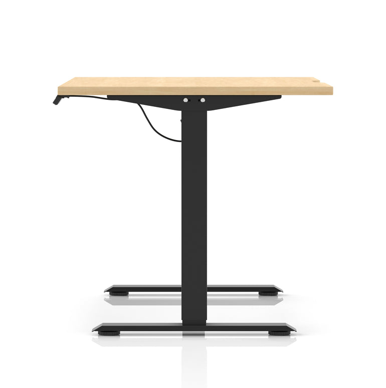 Air Lite Height Adjustable Desk with Scalloped Edge, 1200–1600mm, Multiple Finishes & Frame Colours, MFC, Self Assembly, 5 Year Structural & 2 Year Electrical Warranty