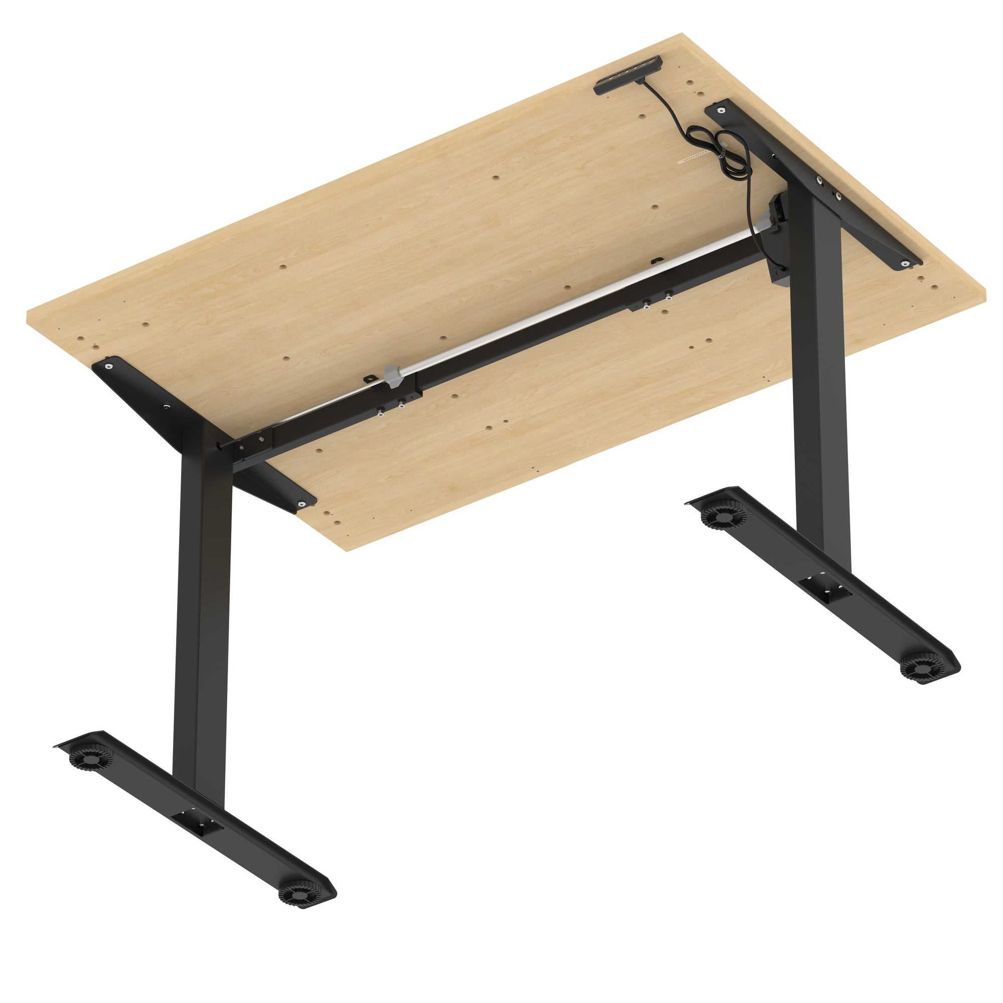 Air Lite Height Adjustable Desk with Scalloped Edge, 1200–1600mm, Multiple Finishes & Frame Colours, MFC, Self Assembly, 5 Year Structural & 2 Year Electrical Warranty