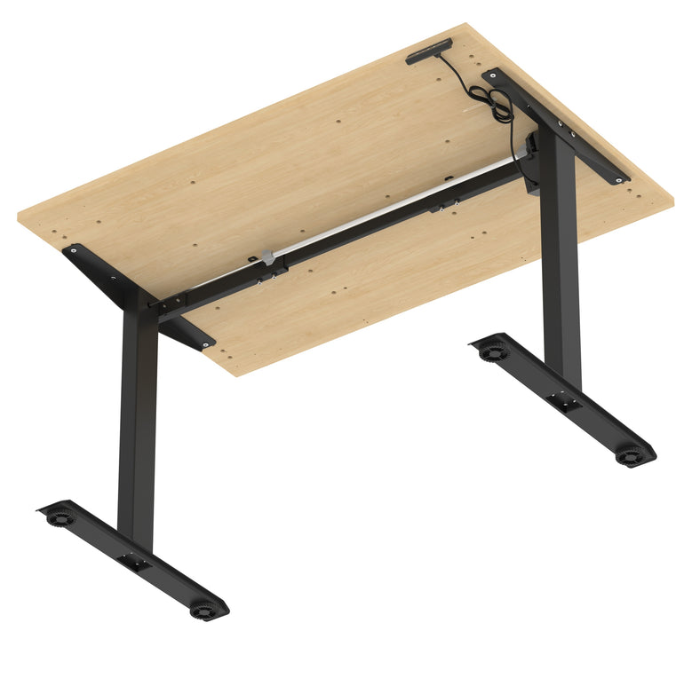 Air Lite Height Adjustable Desk with Scalloped Edge, 1200–1600mm, Multiple Finishes & Frame Colours, MFC, Self Assembly, 5 Year Structural & 2 Year Electrical Warranty