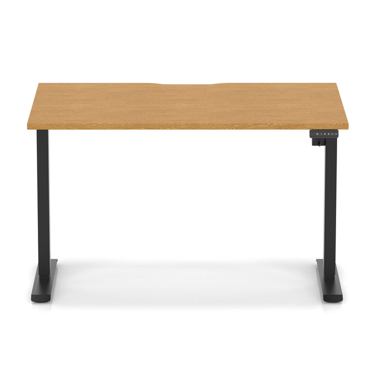 Air Lite Height Adjustable Desk with Scalloped Edge, 1200–1600mm, Multiple Finishes & Frame Colours, MFC, Self Assembly, 5 Year Structural & 2 Year Electrical Warranty