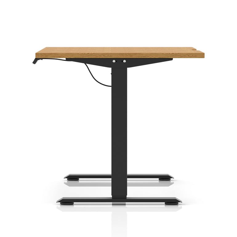 Air Lite Height Adjustable Desk with Scalloped Edge, 1200–1600mm, Multiple Finishes & Frame Colours, MFC, Self Assembly, 5 Year Structural & 2 Year Electrical Warranty