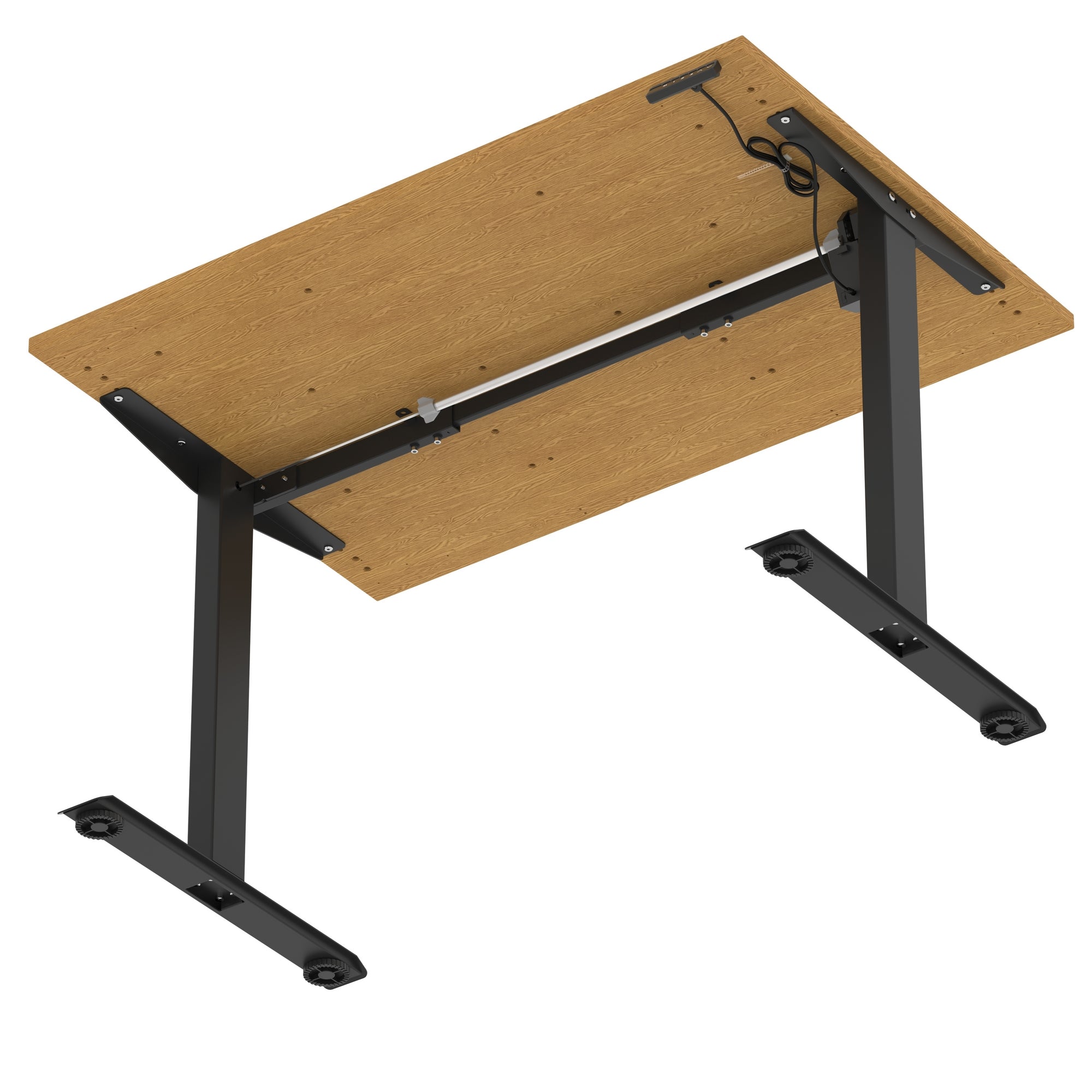 Air Lite Height Adjustable Desk with Scalloped Edge, 1200–1600mm, Multiple Finishes & Frame Colours, MFC, Self Assembly, 5 Year Structural & 2 Year Electrical Warranty