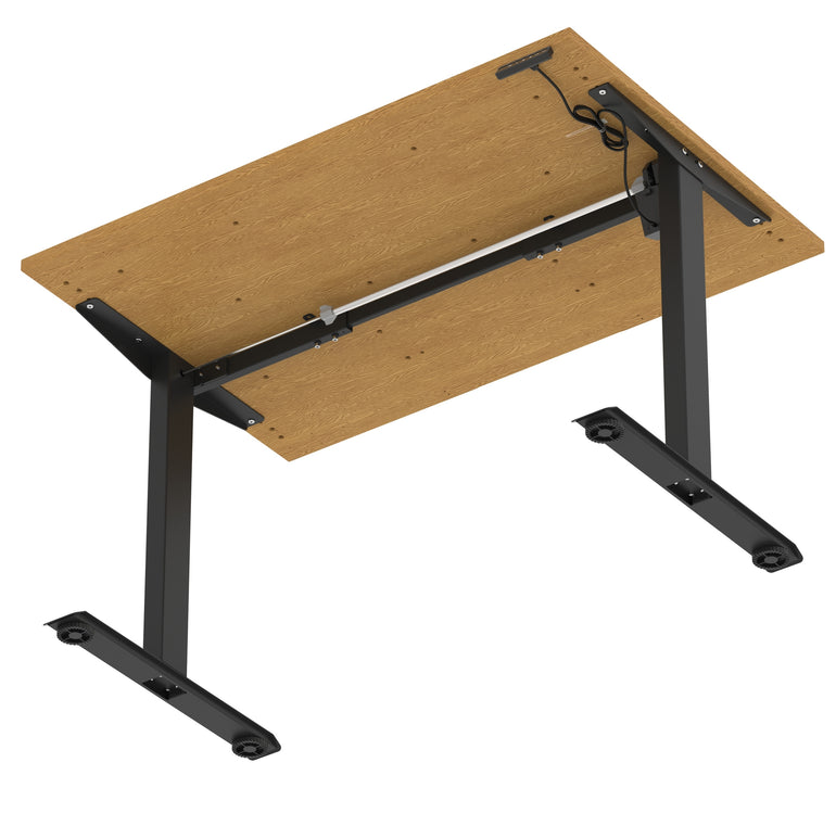 Air Lite Height Adjustable Desk with Scalloped Edge, 1200–1600mm, Multiple Finishes & Frame Colours, MFC, Self Assembly, 5 Year Structural & 2 Year Electrical Warranty