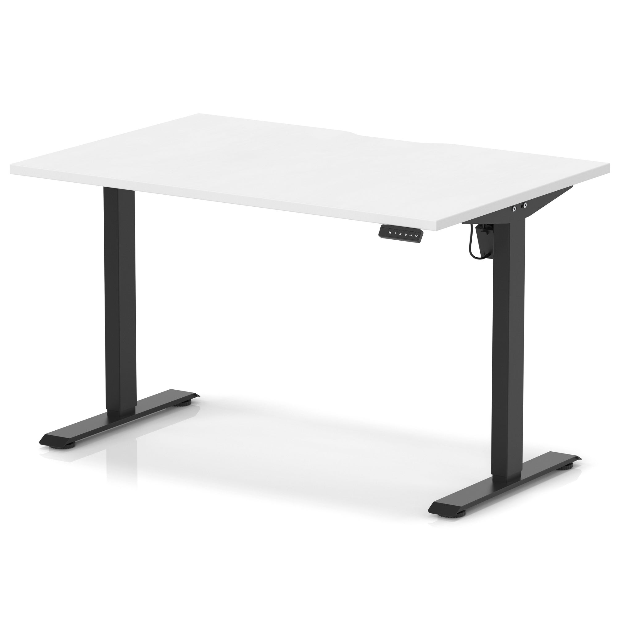 Air Lite Height Adjustable Desk with Scalloped Edge, 1200–1600mm, Multiple Finishes & Frame Colours, MFC, Self Assembly, 5 Year Structural & 2 Year Electrical Warranty