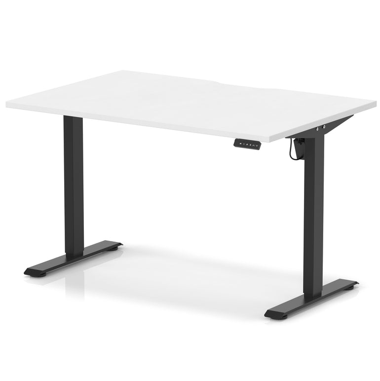 Air Lite Height Adjustable Desk with Scalloped Edge, 1200–1600mm, Multiple Finishes & Frame Colours, MFC, Self Assembly, 5 Year Structural & 2 Year Electrical Warranty