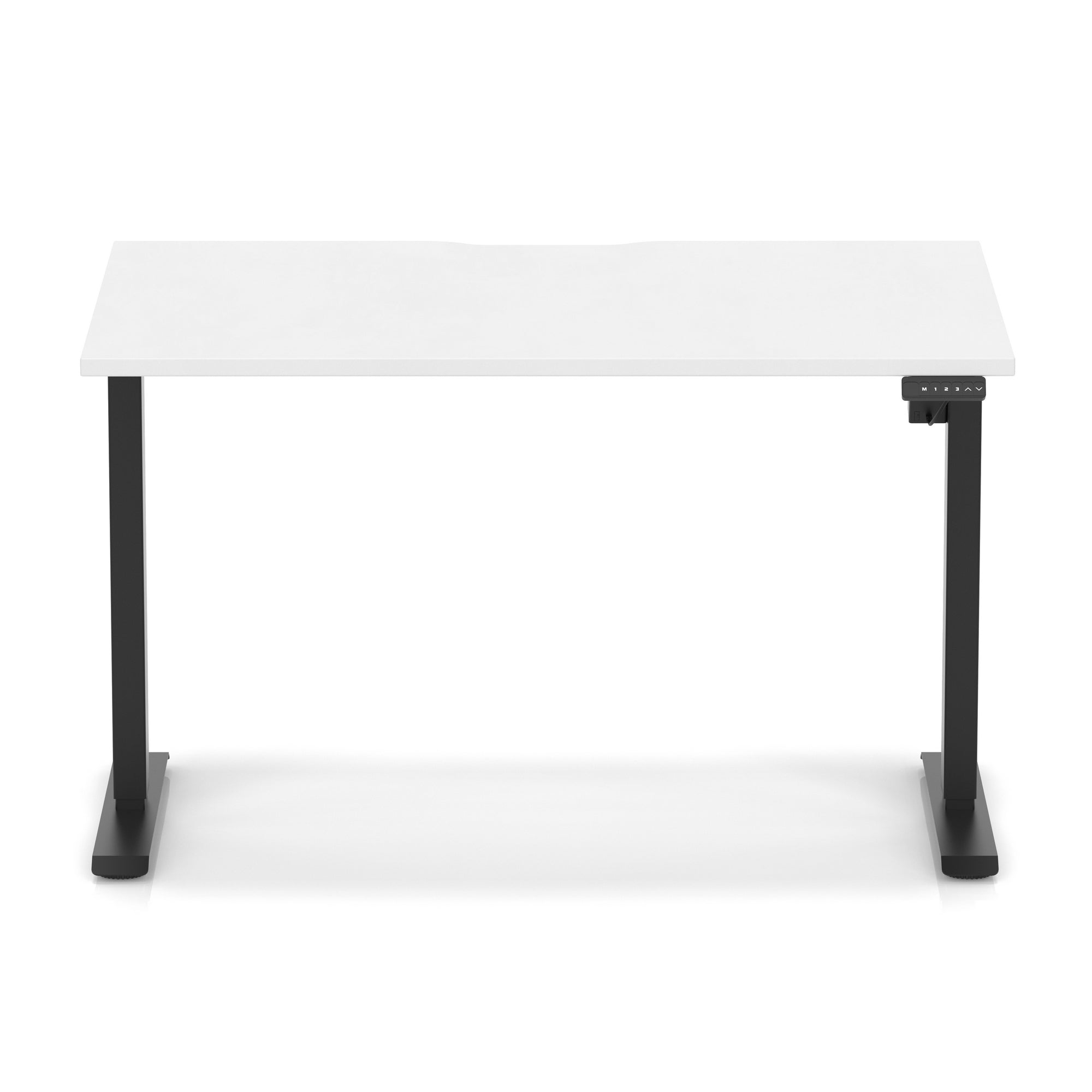 Air Lite Height Adjustable Desk with Scalloped Edge, 1200–1600mm, Multiple Finishes & Frame Colours, MFC, Self Assembly, 5 Year Structural & 2 Year Electrical Warranty
