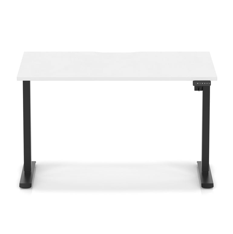 Air Lite Height Adjustable Desk with Scalloped Edge, 1200–1600mm, Multiple Finishes & Frame Colours, MFC, Self Assembly, 5 Year Structural & 2 Year Electrical Warranty