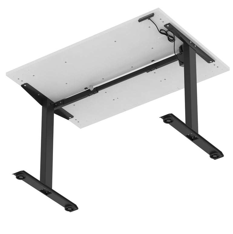 Air Lite Height Adjustable Desk with Scalloped Edge, 1200–1600mm, Multiple Finishes & Frame Colours, MFC, Self Assembly, 5 Year Structural & 2 Year Electrical Warranty