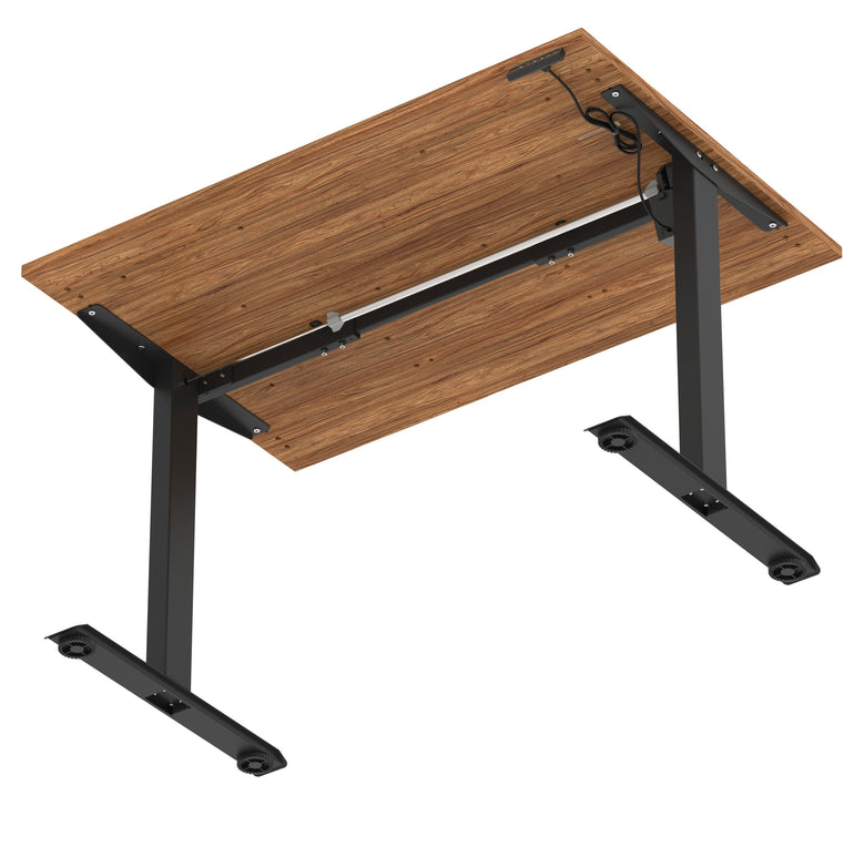 Air Lite Height Adjustable Desk with Scalloped Edge, 1200–1600mm, Multiple Finishes & Frame Colours, MFC, Self Assembly, 5 Year Structural & 2 Year Electrical Warranty
