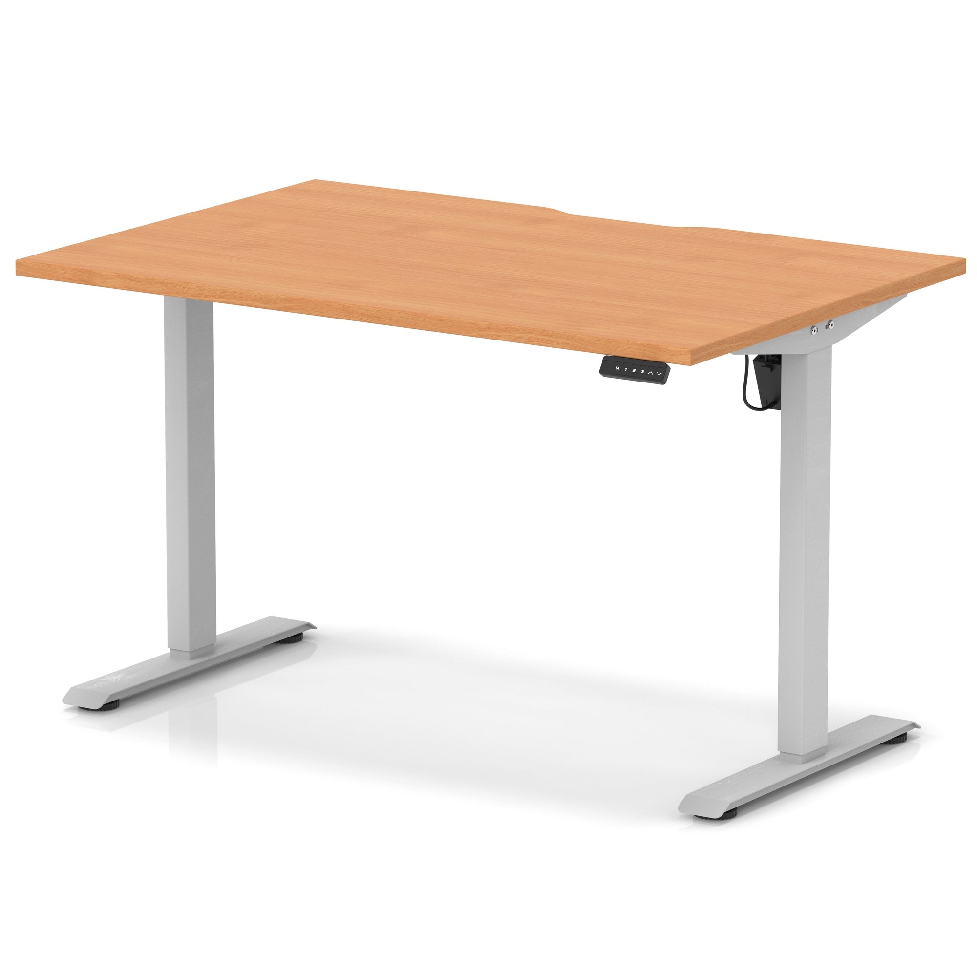 Air Lite Height Adjustable Desk with Scalloped Edge, 1200–1600mm, Multiple Finishes & Frame Colours, MFC, Self Assembly, 5 Year Structural & 2 Year Electrical Warranty