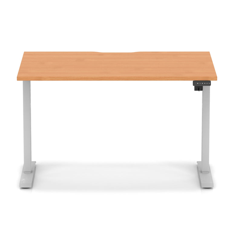 Air Lite Height Adjustable Desk with Scalloped Edge, 1200–1600mm, Multiple Finishes & Frame Colours, MFC, Self Assembly, 5 Year Structural & 2 Year Electrical Warranty