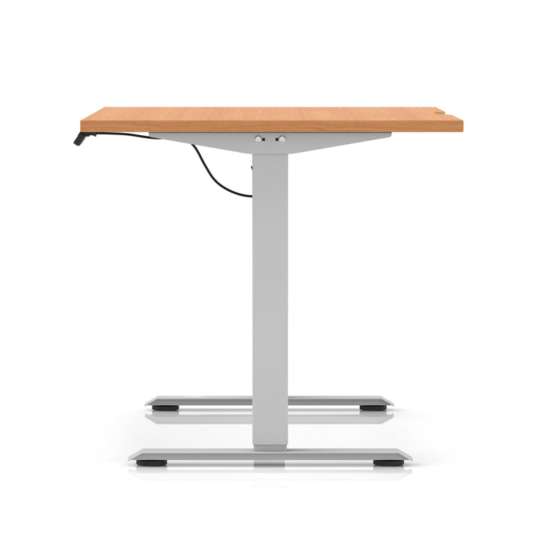 Air Lite Height Adjustable Desk with Scalloped Edge, 1200–1600mm, Multiple Finishes & Frame Colours, MFC, Self Assembly, 5 Year Structural & 2 Year Electrical Warranty