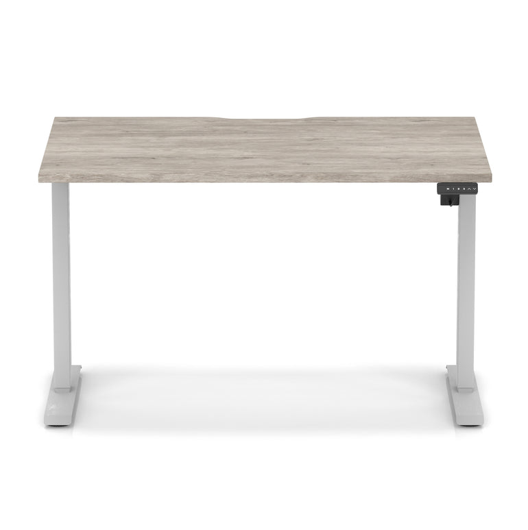 Air Lite Height Adjustable Desk with Scalloped Edge, 1200–1600mm, Multiple Finishes & Frame Colours, MFC, Self Assembly, 5 Year Structural & 2 Year Electrical Warranty