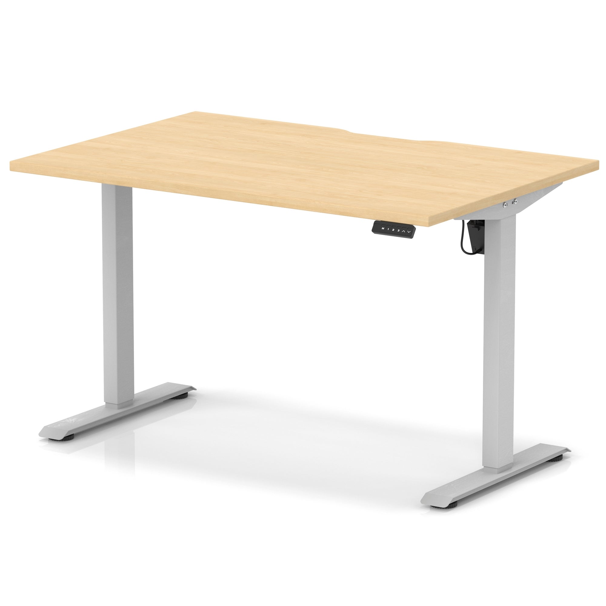 Air Lite Height Adjustable Desk with Scalloped Edge, 1200–1600mm, Multiple Finishes & Frame Colours, MFC, Self Assembly, 5 Year Structural & 2 Year Electrical Warranty