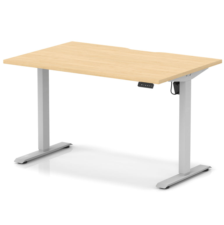 Air Lite Height Adjustable Desk with Scalloped Edge, 1200–1600mm, Multiple Finishes & Frame Colours, MFC, Self Assembly, 5 Year Structural & 2 Year Electrical Warranty