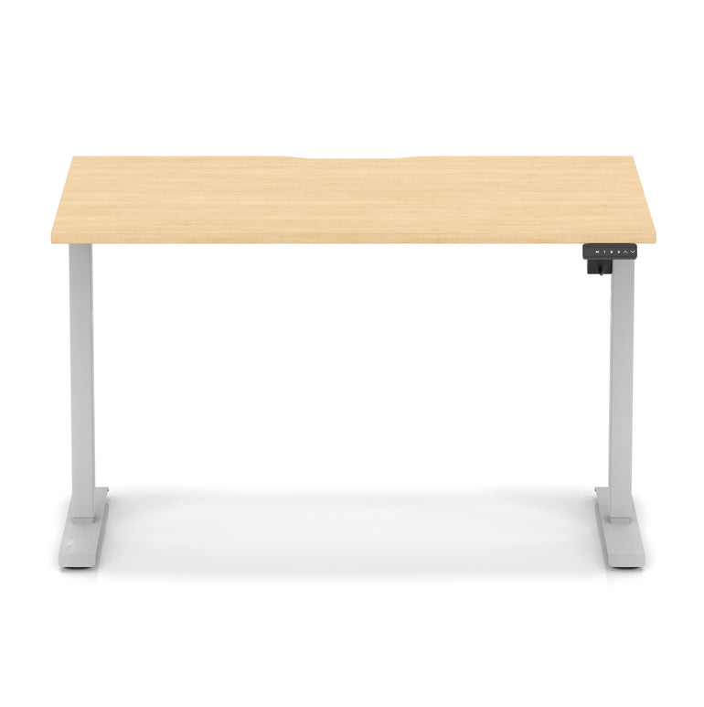 Air Lite Height Adjustable Desk with Scalloped Edge, 1200–1600mm, Multiple Finishes & Frame Colours, MFC, Self Assembly, 5 Year Structural & 2 Year Electrical Warranty