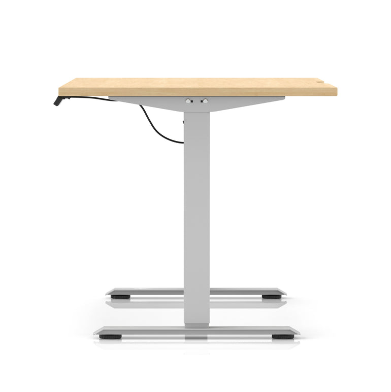 Air Lite Height Adjustable Desk with Scalloped Edge, 1200–1600mm, Multiple Finishes & Frame Colours, MFC, Self Assembly, 5 Year Structural & 2 Year Electrical Warranty