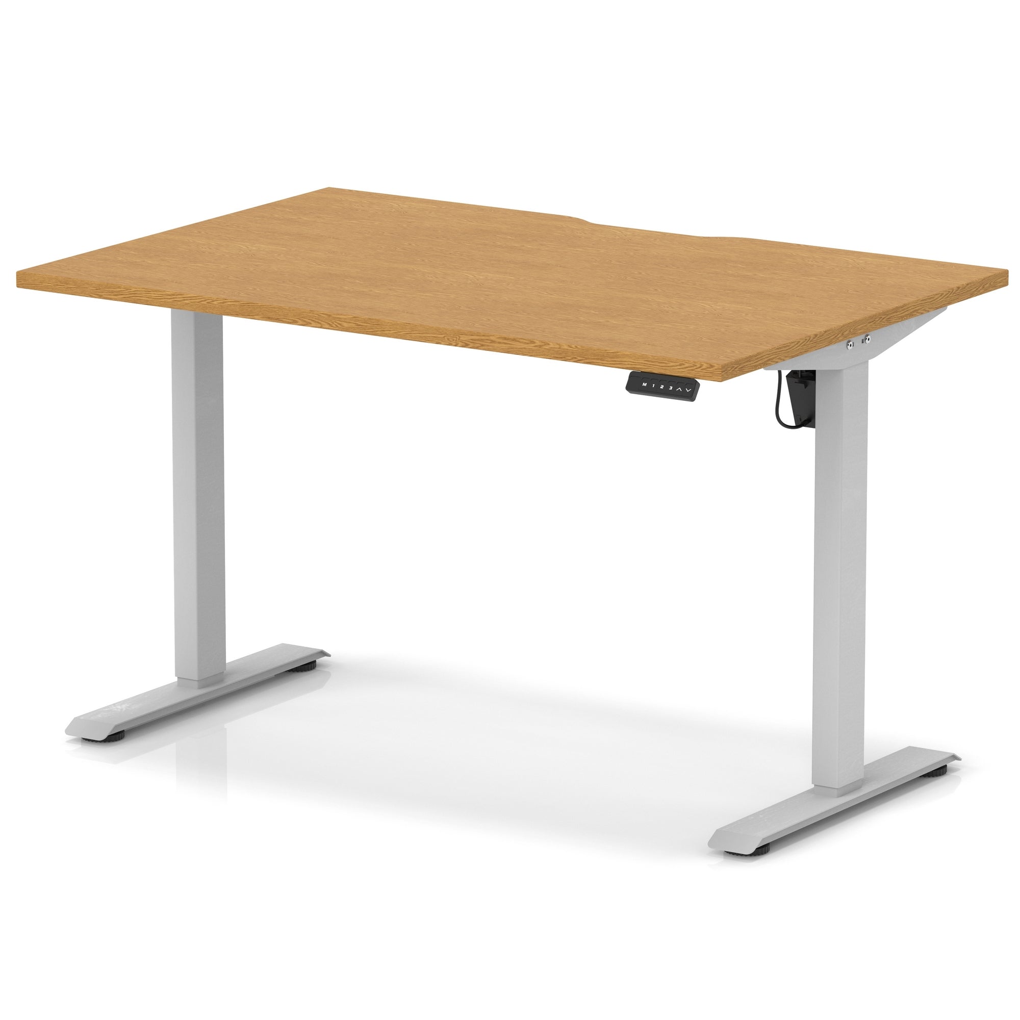 Air Lite Height Adjustable Desk with Scalloped Edge, 1200–1600mm, Multiple Finishes & Frame Colours, MFC, Self Assembly, 5 Year Structural & 2 Year Electrical Warranty