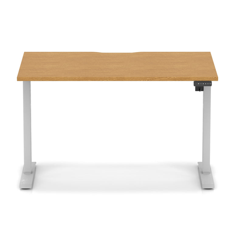 Air Lite Height Adjustable Desk with Scalloped Edge, 1200–1600mm, Multiple Finishes & Frame Colours, MFC, Self Assembly, 5 Year Structural & 2 Year Electrical Warranty