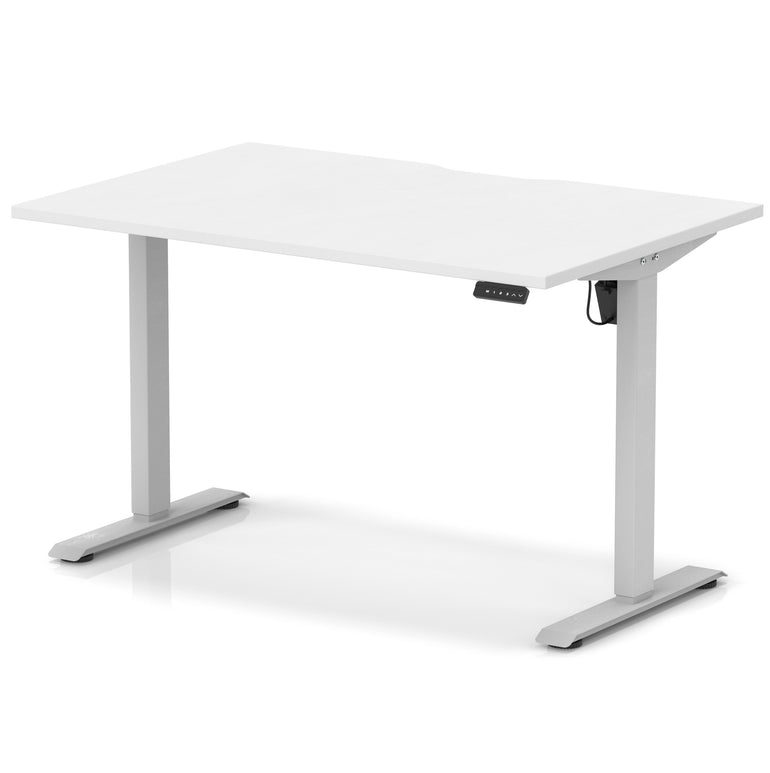 Air Lite Height Adjustable Desk with Scalloped Edge, 1200–1600mm, Multiple Finishes & Frame Colours, MFC, Self Assembly, 5 Year Structural & 2 Year Electrical Warranty