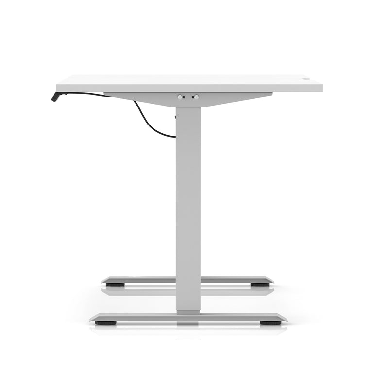 Air Lite Height Adjustable Desk with Scalloped Edge, 1200–1600mm, Multiple Finishes & Frame Colours, MFC, Self Assembly, 5 Year Structural & 2 Year Electrical Warranty