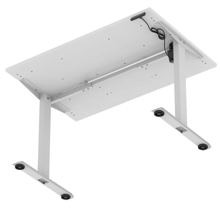 Air Lite Height Adjustable Desk with Scalloped Edge, 1200–1600mm, Multiple Finishes & Frame Colours, MFC, Self Assembly, 5 Year Structural & 2 Year Electrical Warranty