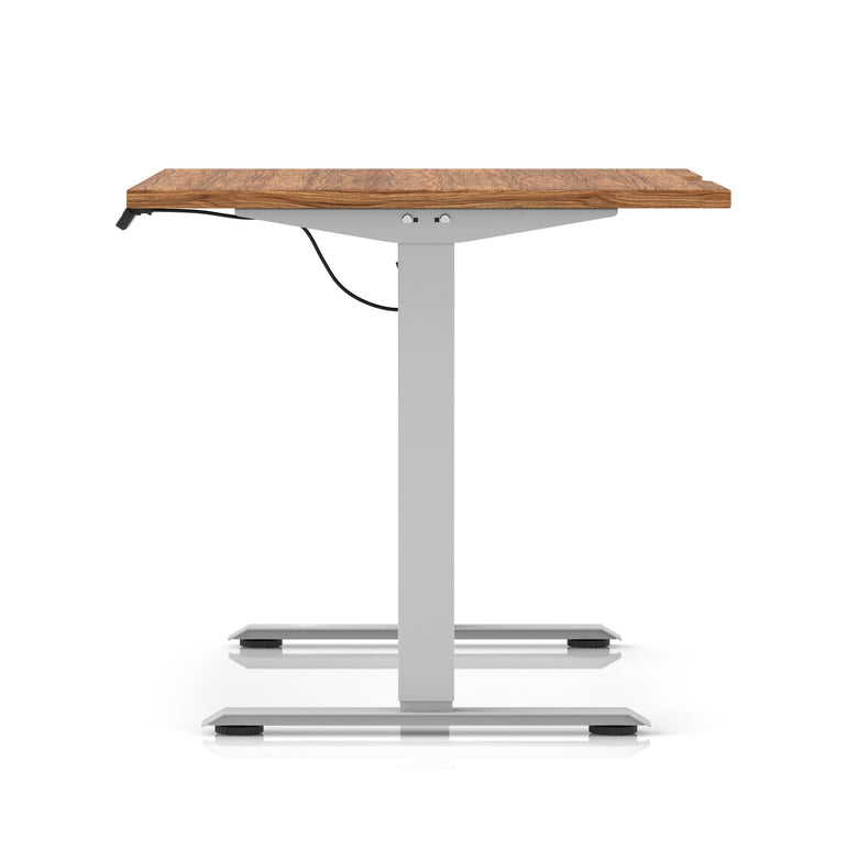 Air Lite Height Adjustable Desk with Scalloped Edge, 1200–1600mm, Multiple Finishes & Frame Colours, MFC, Self Assembly, 5 Year Structural & 2 Year Electrical Warranty