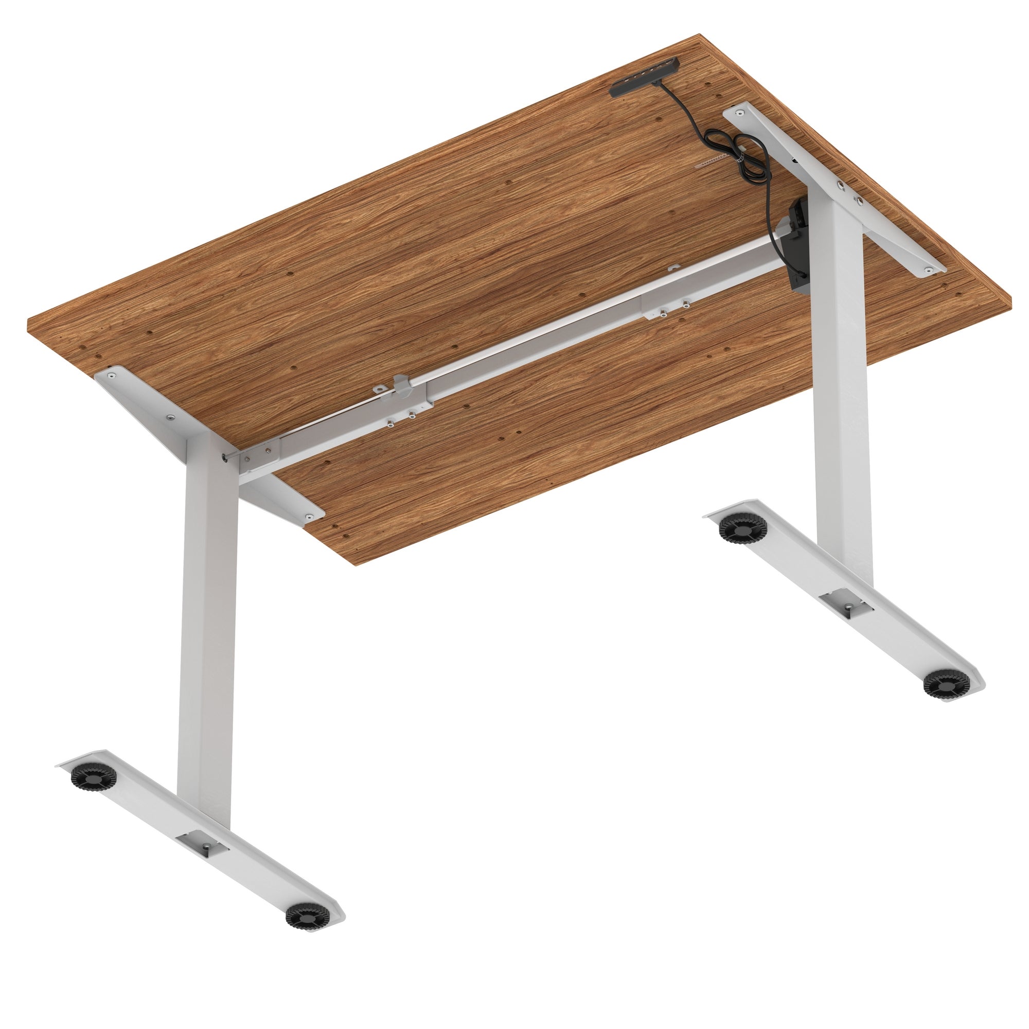 Air Lite Height Adjustable Desk with Scalloped Edge, 1200–1600mm, Multiple Finishes & Frame Colours, MFC, Self Assembly, 5 Year Structural & 2 Year Electrical Warranty